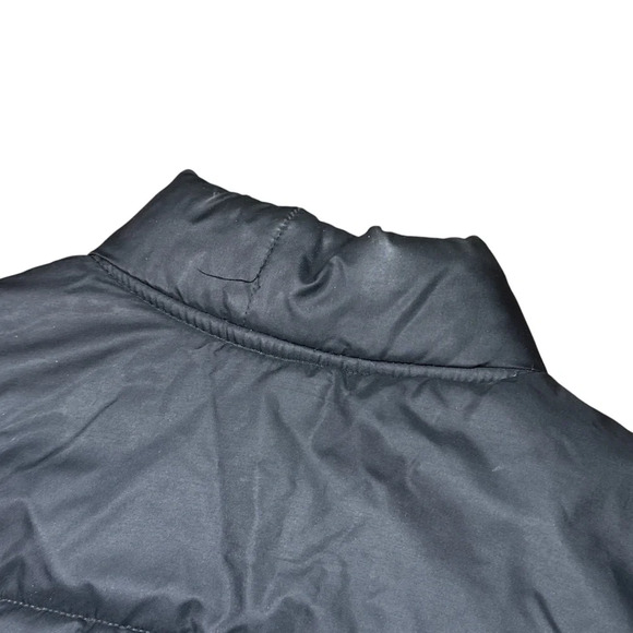 Vintage 70s Jeep Logo Nylon Puffer Black Snap Button Vest Jacket Mens Large - Picture 8 of 16